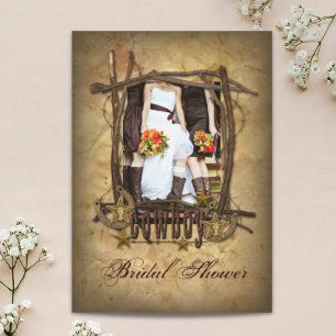 Convite Chá de Noiva Country Western Rústico Cowgirl