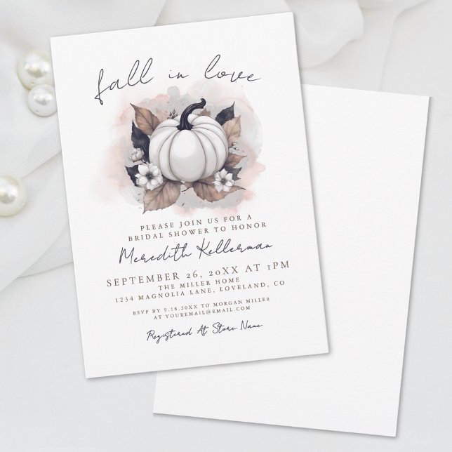 Convite Chá de Noiva da Abóbora do Amor (Fall In Love Pumpkin Bridal Shower Invitation)