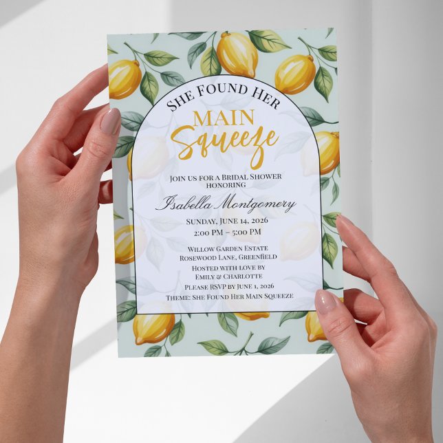 Convite Chá de Noiva da Sua Alma Gêmea (She Found Her Main Squeeze Bridal Shower Invitations
)