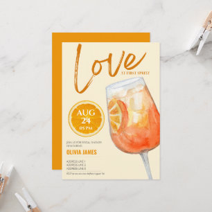 Convite Chá de noiva de amor à primeira bebida spritz