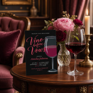 Convite Chá de Noiva de Degustação de Vinho Antes dos Voto