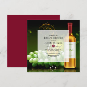 Convite Chá de Noiva de Degustação de Vinho Borgonha e Dou