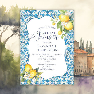 Convite Chá de Noiva de Limoncello Italiano Verão Amalfi 