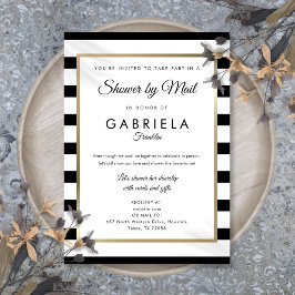 Convite Chá de Noiva de Listra Clássica por Correio à Dist