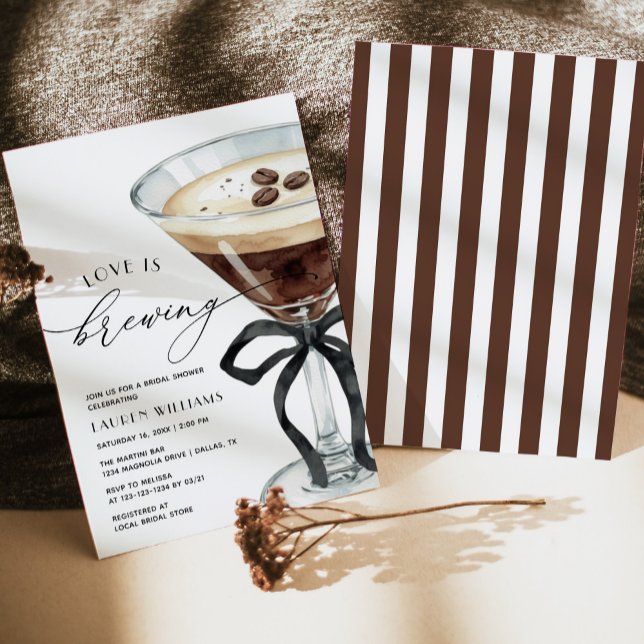 Convite Chá de Noiva de Love Is Brewing Espresso Martini (Criador carregado)