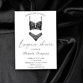 Convite Chá de Noiva de Roupas Íntimas Black Ooh La La