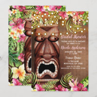 Chá de Noiva de Verão com Tiki Havaiano de Madeira