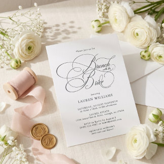 Convite Chá de noiva elegante com a noiva Brunch