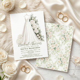 Convite Chá de Noiva Elegante com Vestido de Noiva