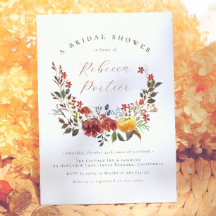 Convite Chá de Noiva Elegante de Flor Silvestre Boho Flora