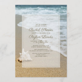 Convite Chá de Noiva Elegante na Praia do Oceano