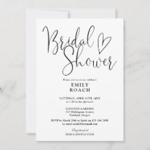 Chá de Noiva Elegante Preto e Branco com Letra