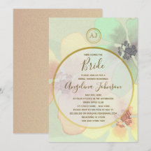 Chá de Noiva em Aquarela Elegante de Primavera e V