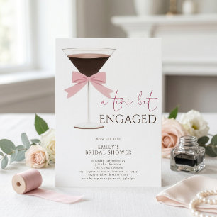 Convite Chá de Noiva Engajada Martini Rosa Arco Tini Bit
