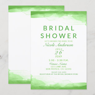 Convite Chá de Noiva Esmeralda Aquarela Chic
