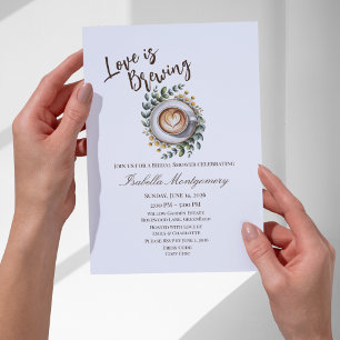 Convite Chá de Noiva Espresso Floral Love Is Brewing