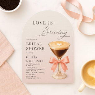 Convite Chá de Noiva Espresso Martini Love is Brewing