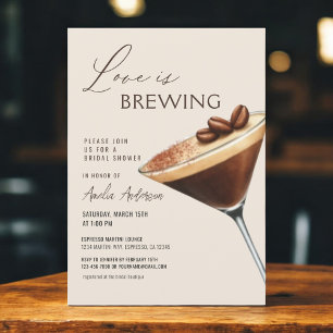 Convite Chá de Noiva Espresso Martini 'O Amor Está Cozinha