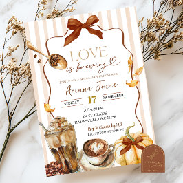 Convite Chá de Noiva Fall Pumpkin Coffee Love is Brewing