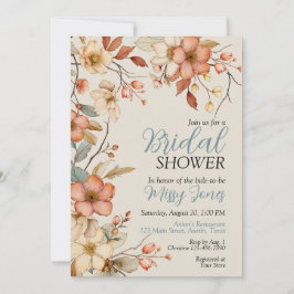 Convite Chá de Noiva Floral Boho