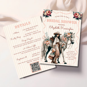 Convite Chá de Noiva Floral Boho Cowgirl Ocidental