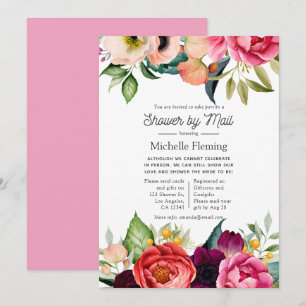 Convite Chá de Noiva Floral Boho em Aquarela por Correio