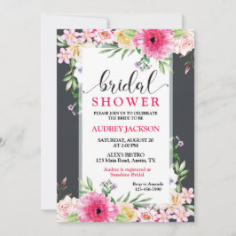 Convite Chá de Noiva Floral Bonito e Brilhante