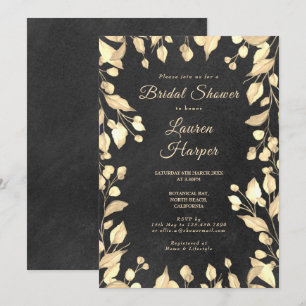 Convite Chá de Noiva Floral Creme Lousa