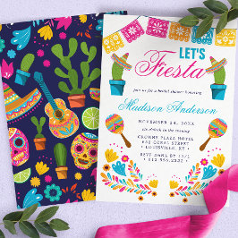 Convite Chá de Noiva Floral de Cacto Fiesta Mexicana