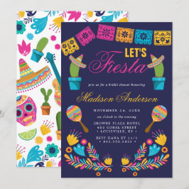 Convite Chá de Noiva Floral de Cacto Fiesta Mexicana