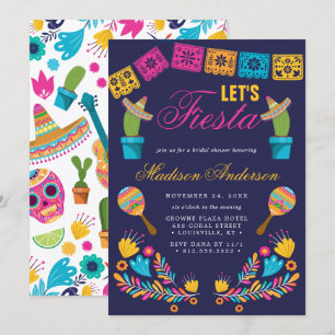 Convite Chá de Noiva Floral de Cacto Fiesta Mexicana