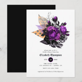 Convite Chá de Noiva Floral de Halloween