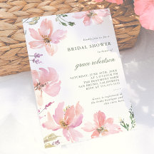 Chá de Noiva Floral Elegante de Aguarela de Primav