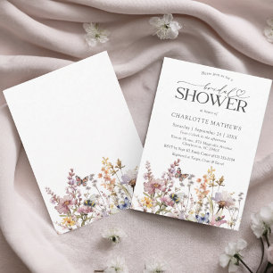 Convite Chá de Noiva Floral Elegante de Aquarela de Flores