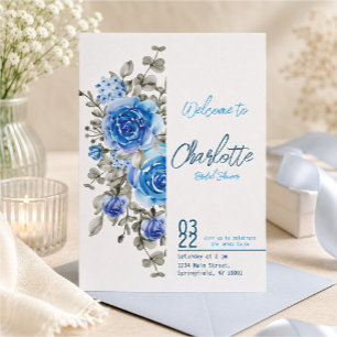 Convite Chá de Noiva Floral em Aquarela Pintada à Mão