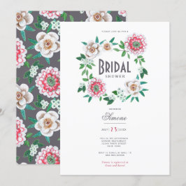 Convite Chá de Noiva Floral Moderno Mínimo