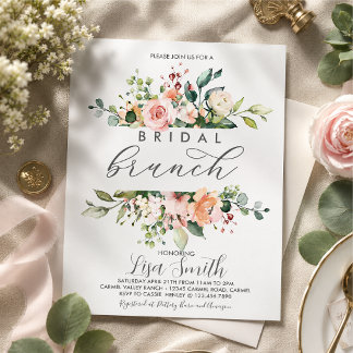 Convite Chá de Noiva Floral Rosa