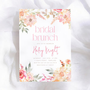 Convite Chá de Noiva Floral Rosa Brunch