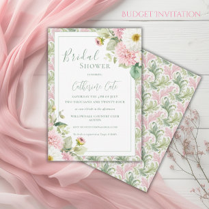 Convite Chá de Noiva Floral Rosa Vintage