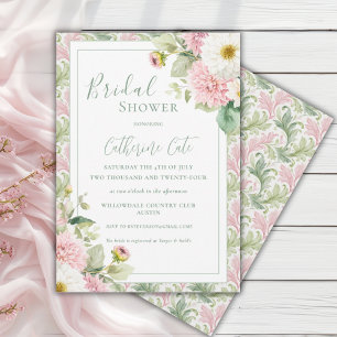 Convite Chá de Noiva Floral Rosa Vintage