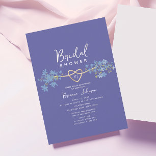Convite Chá de Noiva Floral Roxo Elegante