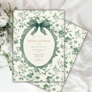 Convite Chá de Noiva Floral Verde Vintage