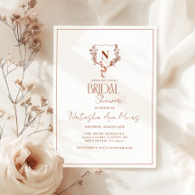 Chá de Noiva Formal Rústico Floral Monograma Crist