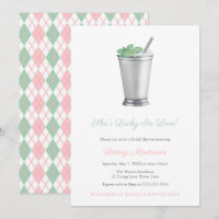 Chá de Noiva Handpainted Mint Julep Argyle Derby