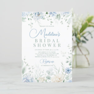Convite Chá de Noiva Hydrangeas Algo Azul