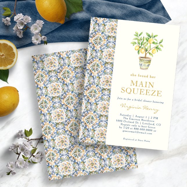 Convite Chá de Noiva Italian Main Squeeze (Italian Main Squeeze Bridal Shower Invitation
)