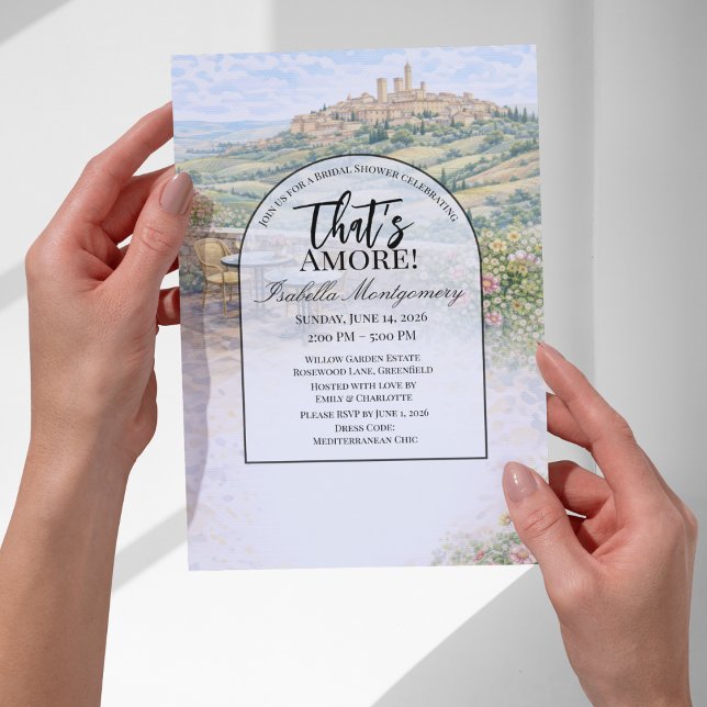 Convite Chá de Noiva Italiano da Toscana That’s Amore (Italian Tuscany That’s Amore Bridal Shower Invitations
)