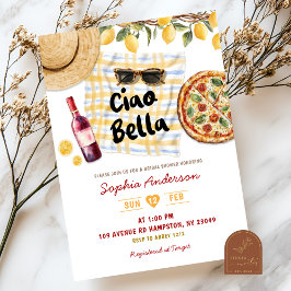 Convite Chá de Noiva Italiano de Verão Ciao Bella