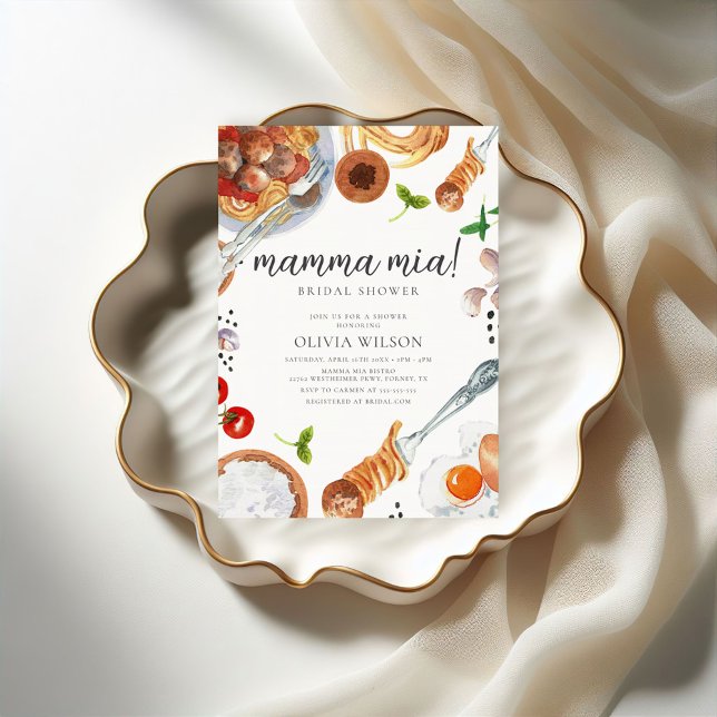 Convite Chá de Noiva Italiano Mamma Mia (Criador carregado)