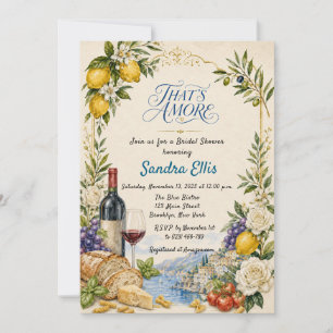 Convite Chá de Noiva Italiano That's Amore
